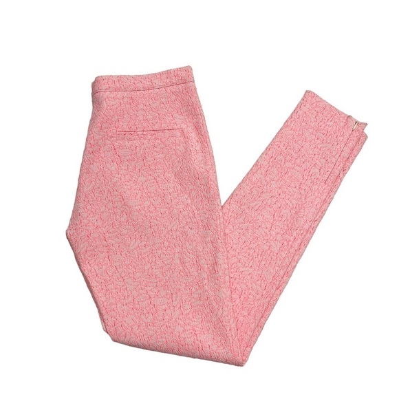 MAISON Kitsune high waisted pants pink textured trousers W28 L30 - Picture 9 of 13